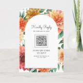 Kleurrijke Dahlia Bloemstuk Mason Jar QR Code Huwe (Achterkant)