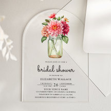 Kleurrijke Dahlia Mason Jar Bruidsdouche