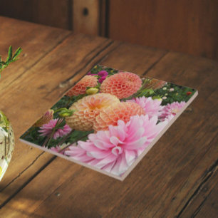 Kleurrijke Dahlia Tuin Bloemen Tegeltje