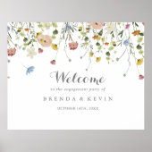 Kleurrijke Dainty Wild Engagement Party Welkom Poster (Voorkant)