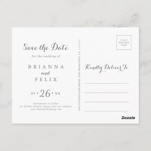 Kleurrijke Dainty Wild Horizontaal Save the Date Briefkaart (Achterkant)