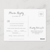 Kleurrijke Dainty Wild Menu Keuze RSVP Briefkaart (Achterkant)