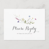 Kleurrijke Dainty Wild Menu Keuze RSVP Briefkaart (Voorkant)