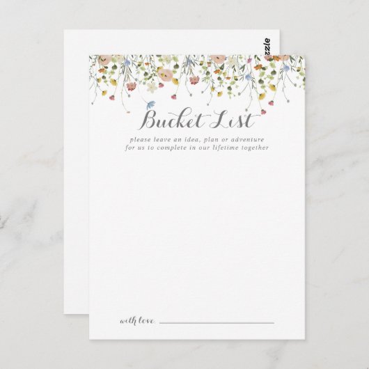 Kleurrijke Dainty Wild Wedding Bucket List Kaarten (Voorkant / Achterkant)