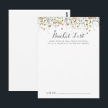 Kleurrijke Dainty Wild Wedding Bucket List Kaarten<br><div class="desc">Deze kleurrijke sierlijke wilde bruiloft bucket list kaarten zijn de perfecte activiteit voor een rustieke bruiloft receptie of vrijgezellenfeest. Het ontwerp is voorzien van handbeschilderde waterverf met mooie roze, blush, blauw, marineblauw, geel, paarse en groene wilde bloemen. Verander de formulering om aan te passen aan elke levensevenement. Bucket list teken...</div>