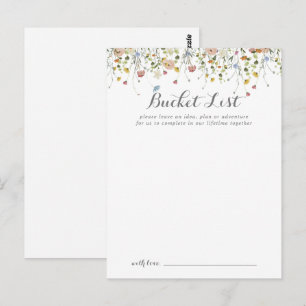 Kleurrijke Dainty Wild Wedding Bucket List Kaarten