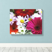 Kleurrijke Daisies Canvas Print (Insitu (Houten vloer))