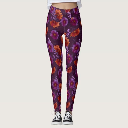 Kleurrijke Daisy Accent Kleding Cardio Leggings (Voorkant)