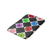Kleurrijke Daisy Black Rhomboid Badmat (Gekanteld)