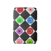 Kleurrijke Daisy Black Rhomboid Badmat (Voorkant Verticaal)