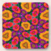 Kleurrijke Daisy Bouquet Patroon Bier Onderzetter (Voorkant)