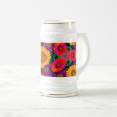 Kleurrijke Daisy Bouquet Patroon Bierpul (Voorkant rechts)