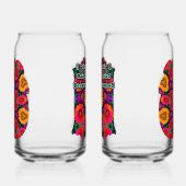 Kleurrijke Daisy Bouquet Patroon Blikvorm Glas (Rechts)