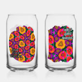 Kleurrijke Daisy Bouquet Patroon Blikvorm Glas (Achterkant)