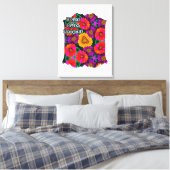 Kleurrijke Daisy Bouquet Patroon Canvas Afdruk (Insitu (Slaapkamer))