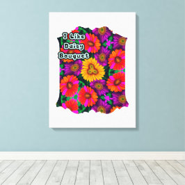 Kleurrijke Daisy Bouquet Patroon Canvas Afdruk
