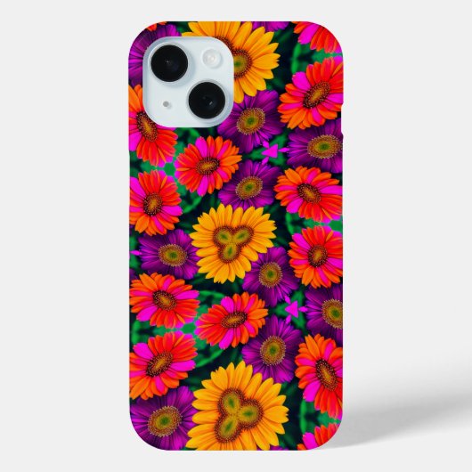 Kleurrijke Daisy Bouquet Patroon Case-Mate iPhone Case (Achterkant)