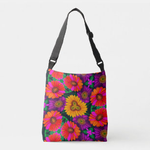 Kleurrijke Daisy Bouquet Patroon Crossbody Tas