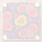 Kleurrijke Daisy Bouquet Patroon Glazen Onderzetter (Achterkant)