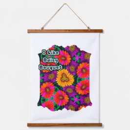 Kleurrijke Daisy Bouquet Patroon Hangend Wandkleed