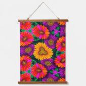 Kleurrijke Daisy Bouquet Patroon Hangend Wandkleed (Voorkant)