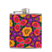 Kleurrijke Daisy Bouquet Patroon Heupfles (Voorkant)