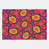 Kleurrijke Daisy Bouquet Patroon Inpakpapier Vel (Voorkant 3)