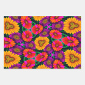 Kleurrijke Daisy Bouquet Patroon Inpakpapier Vel (Voorkant)