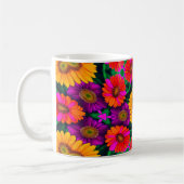 Kleurrijke Daisy Bouquet Patroon Koffiemok (Links)