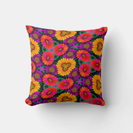 Kleurrijke Daisy Bouquet Patroon Kussen
