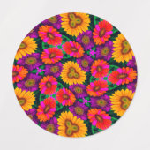 Kleurrijke Daisy Bouquet Patroon Labels (Design 2)