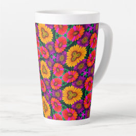 Kleurrijke Daisy Bouquet Patroon Latte Mok