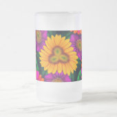 Kleurrijke Daisy Bouquet Patroon Matglas Bierpul (Center)