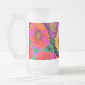 Kleurrijke Daisy Bouquet Patroon Matglas Bierpul (Links)