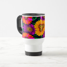Kleurrijke Daisy Bouquet Patroon Reisbeker