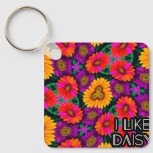 Kleurrijke Daisy Bouquet Patroon Sleutelhanger