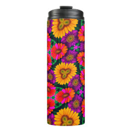 Kleurrijke Daisy Bouquet Patroon Thermosbeker