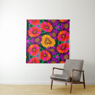 Kleurrijke Daisy Bouquet Patroon Wandkleed