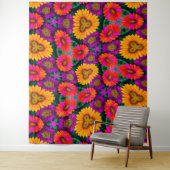 Kleurrijke Daisy Bouquet Patroon Wandkleed (In situ)