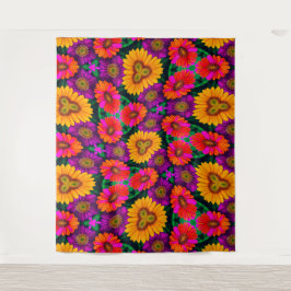 Kleurrijke Daisy Bouquet Patroon Wandkleed