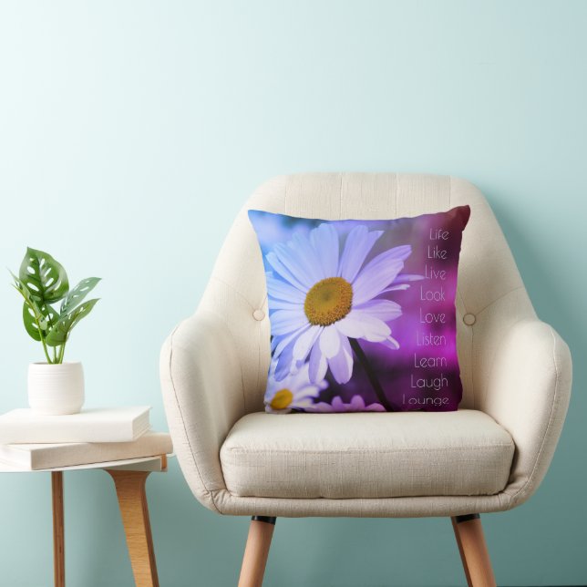 Kleurrijke Daisy Flowered Kussen (Stoel)