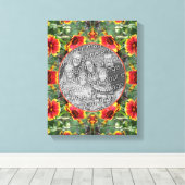 Kleurrijke Daisy Flowers Creëer Uw eigen foto Canvas Afdruk (Insitu (Houten vloer))