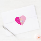 Kleurrijke Daisy Flowers, gepersonaliseerde liefde Hart Sticker (Envelop)