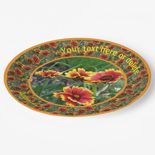 Kleurrijke Daisy Flowers Natuur Gepersonaliseerde  Papieren Bordje (Gekanteld)