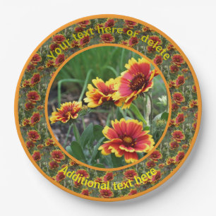 Kleurrijke Daisy Flowers Natuur Gepersonaliseerde  Papieren Bordje