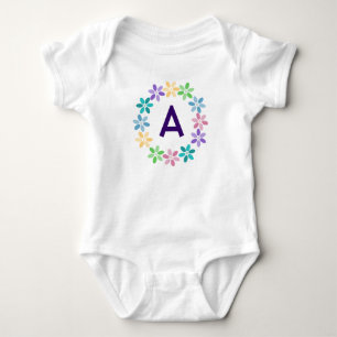 Kleurrijke Daisy Krans Monogram Romper