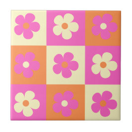 Kleurrijke Daisy Patroon Retro BOHO Chic Bloemen Tegeltje