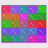 Kleurrijke daisy pleinen, elegante Abstracte kunst Cadeaupapier (Vlak)