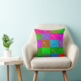 Kleurrijke Daisy Squares Abstract Bloemen Rijk Gou Kussen