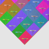 Kleurrijke Daisy Squares, Abstract Bloemenpatroon Tissuepapier (Detail)